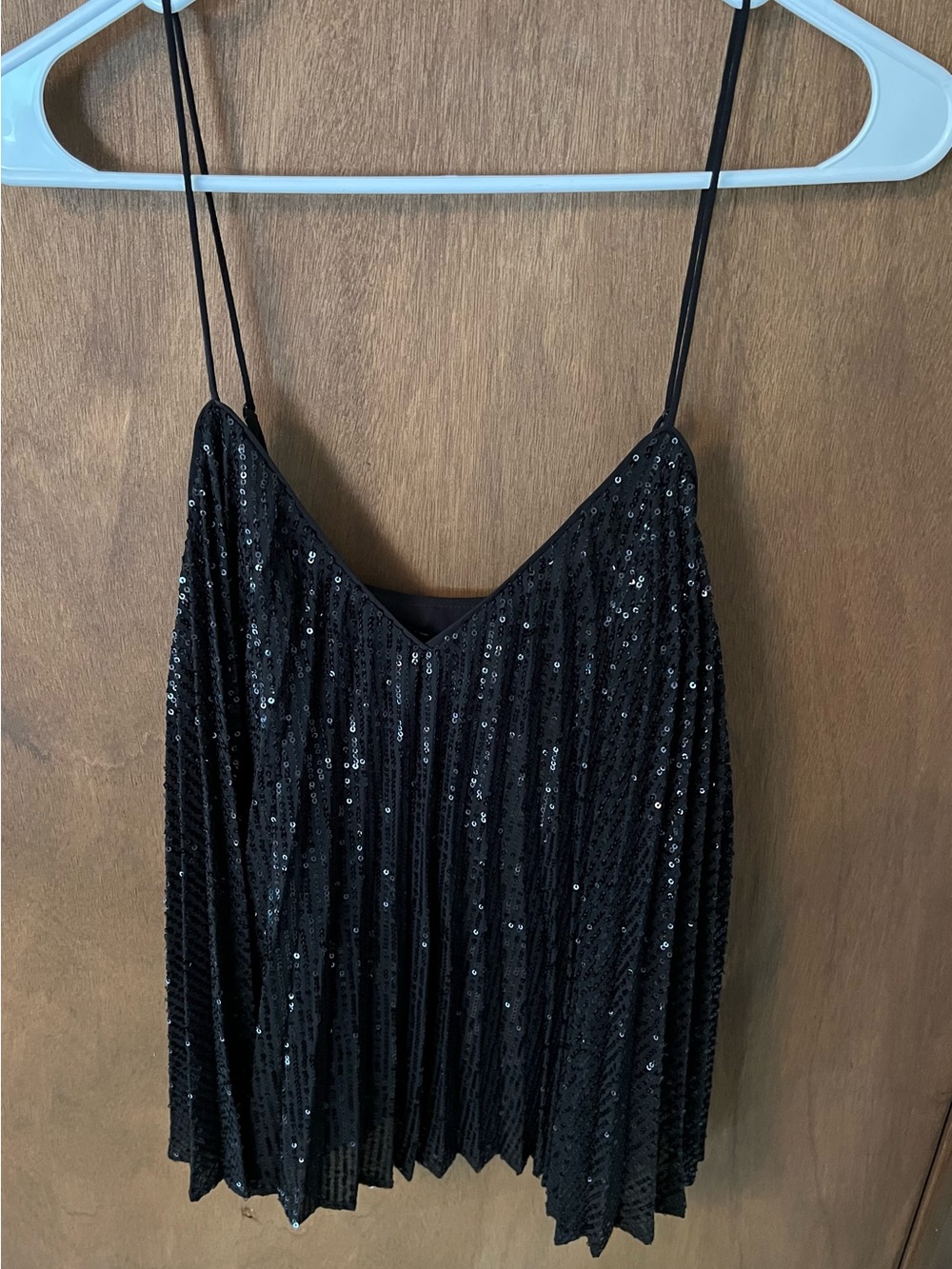 Banana Republic Black Sequin V-Neck Top